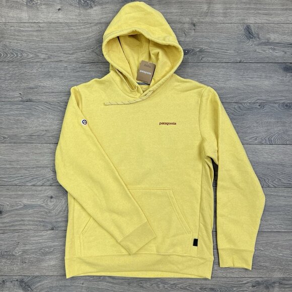 Patagonia Hoodie Sz Small Mens Sz M Womens Fitz Roy Icon Uprisal Milled Yellow - Picture 5 of 13
